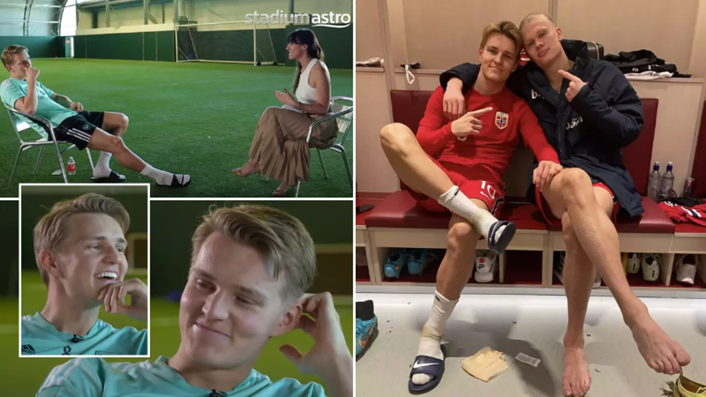 Arsenal Fans Praise 'Agent Odegaard' After Sending Transfer Message To Erling Haaland During Interview