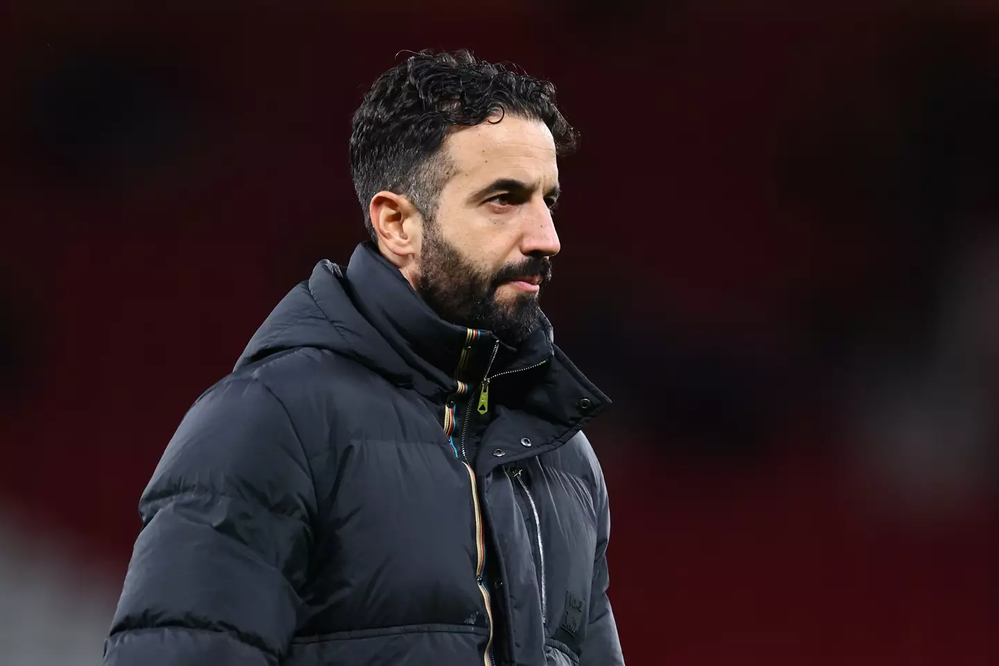 Ruben Amorim cuts a frustrated figure after Manchester United's defeat to Newcastle United. Image: Getty