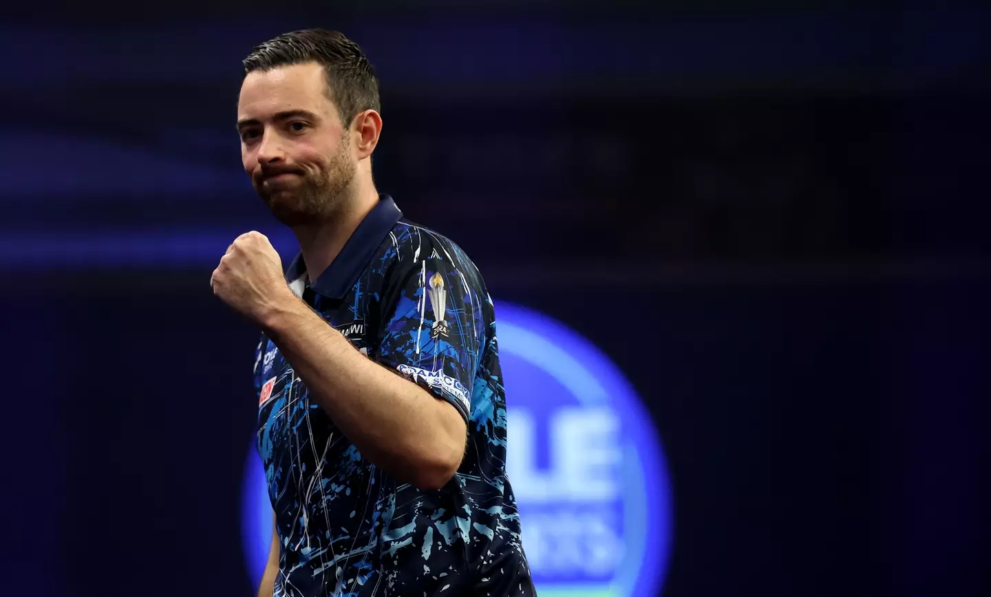 Luke Humphries beat Jurjen van der Velde to secure his spot in the next round of the Grand Slam of Darts. Image: Getty