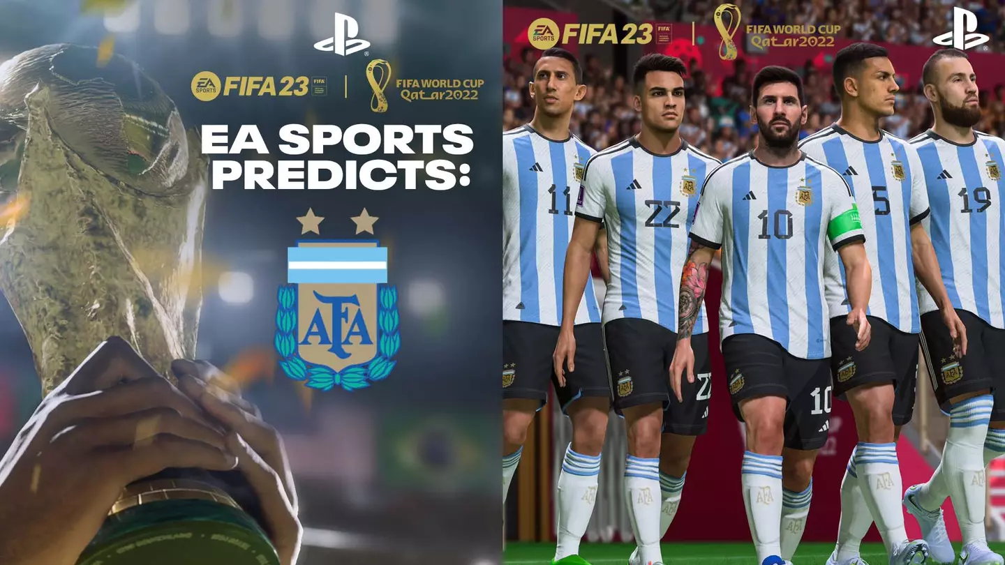 Lionel Messi and Argentina beat Brazil in 2022 World Cup Final in the EA SPORTS FIFA simulation