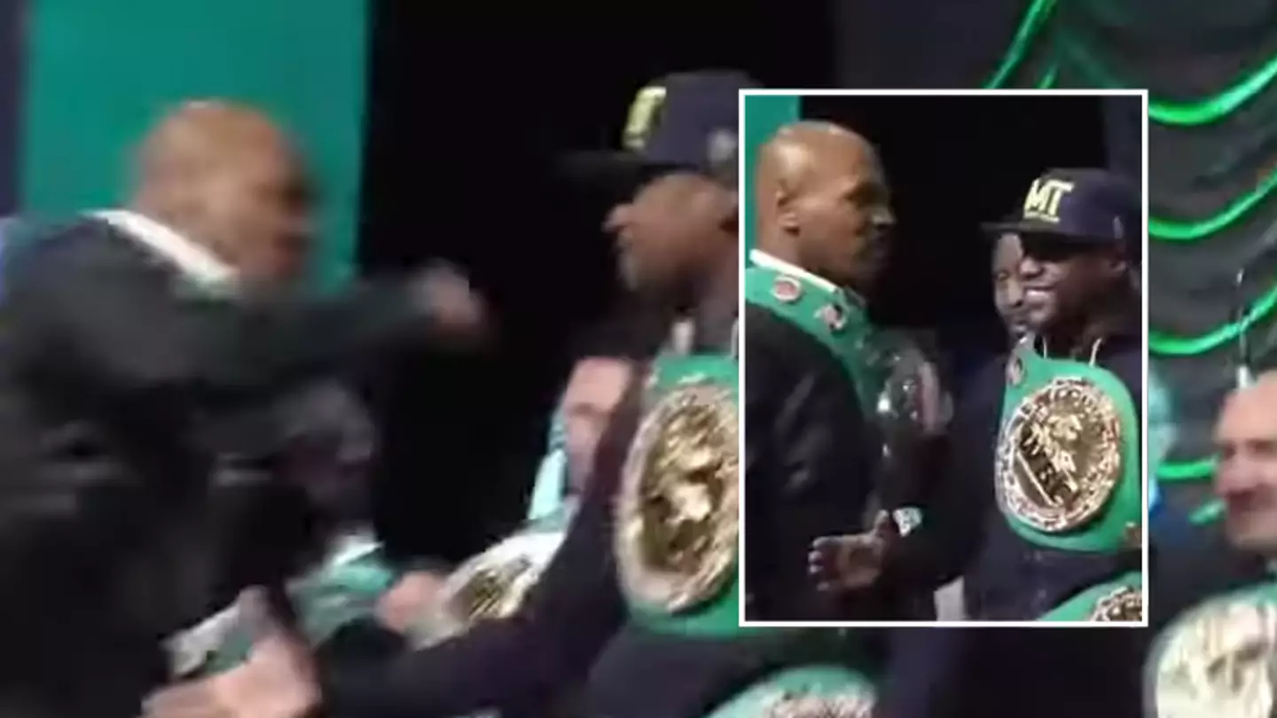 Mike Tyson aggressively swung at Floyd Mayweather and his reaction was simply incredible