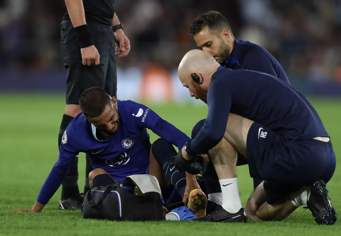 Hakim Ziyech receiving treatment against Southampton. (Alamy)