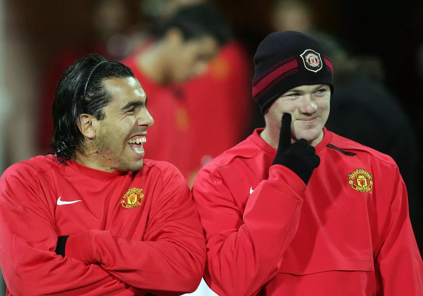 Wayne Rooney and Carlos Tevez had a brilliant understanding on the pitch. Image: Getty