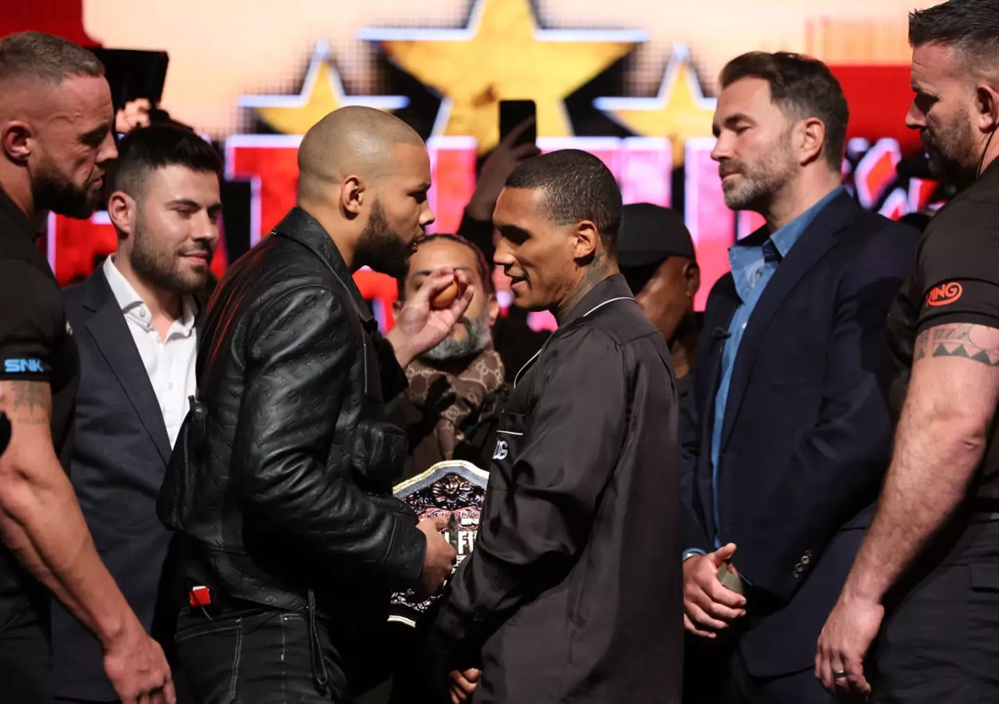 Eubank Jr and Benn will meet in the boxing ring at the Tottenham Hotspur Stadium on April 26. (Image: Getty)