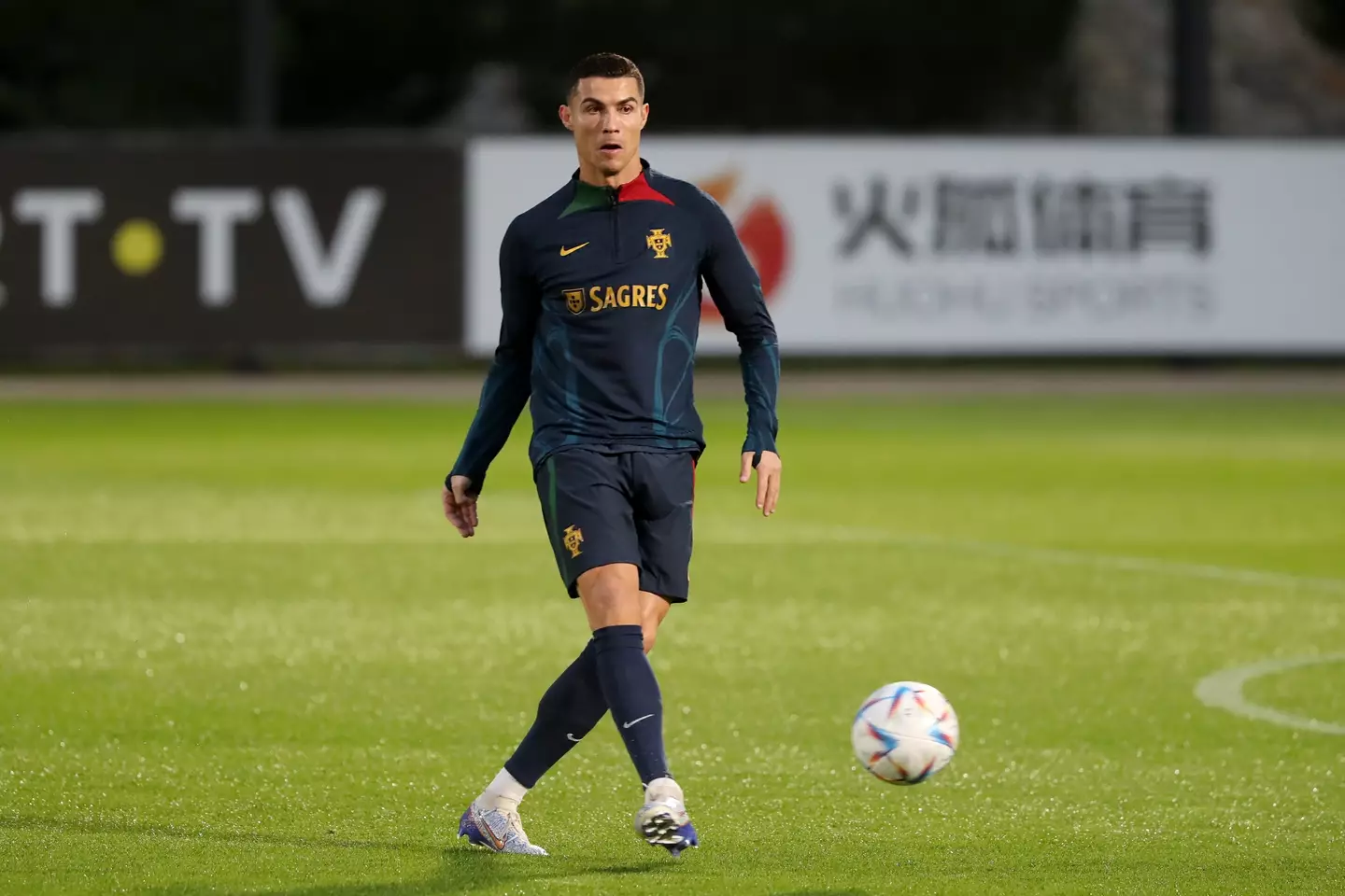 Ronaldo in Portugal training on Monday. (Image