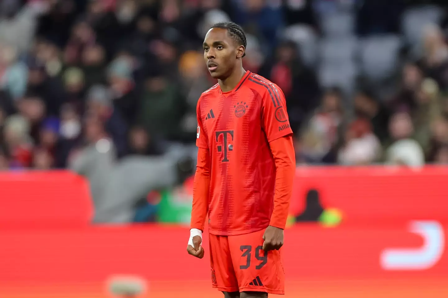 Mathys Tel has been linked with a move to Chelsea. Image: Getty