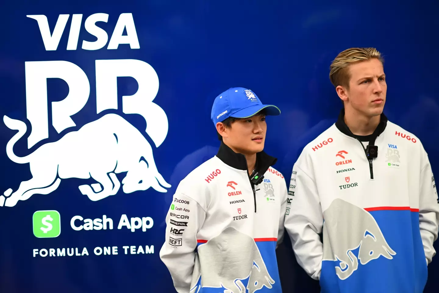 Liam Lawson and Yuki Tsunoda in 2024 for VCARB- Getty