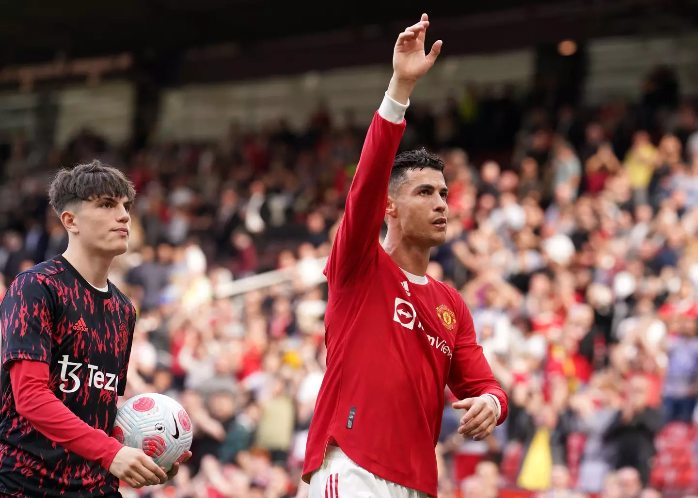 Ronaldo celebrates at full time. Image: PA Images