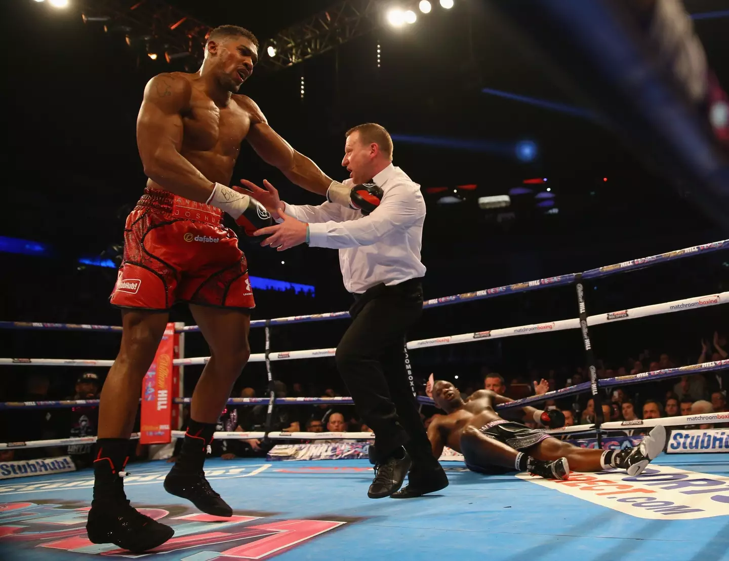 Joshua after flooring Whyte in 2015. Image: Getty