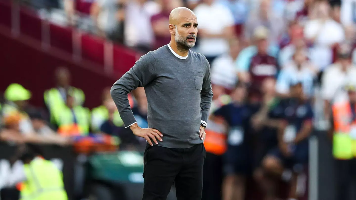 Pep Guardiola looks on vs West Ham (MI News & Sport / Alamy)