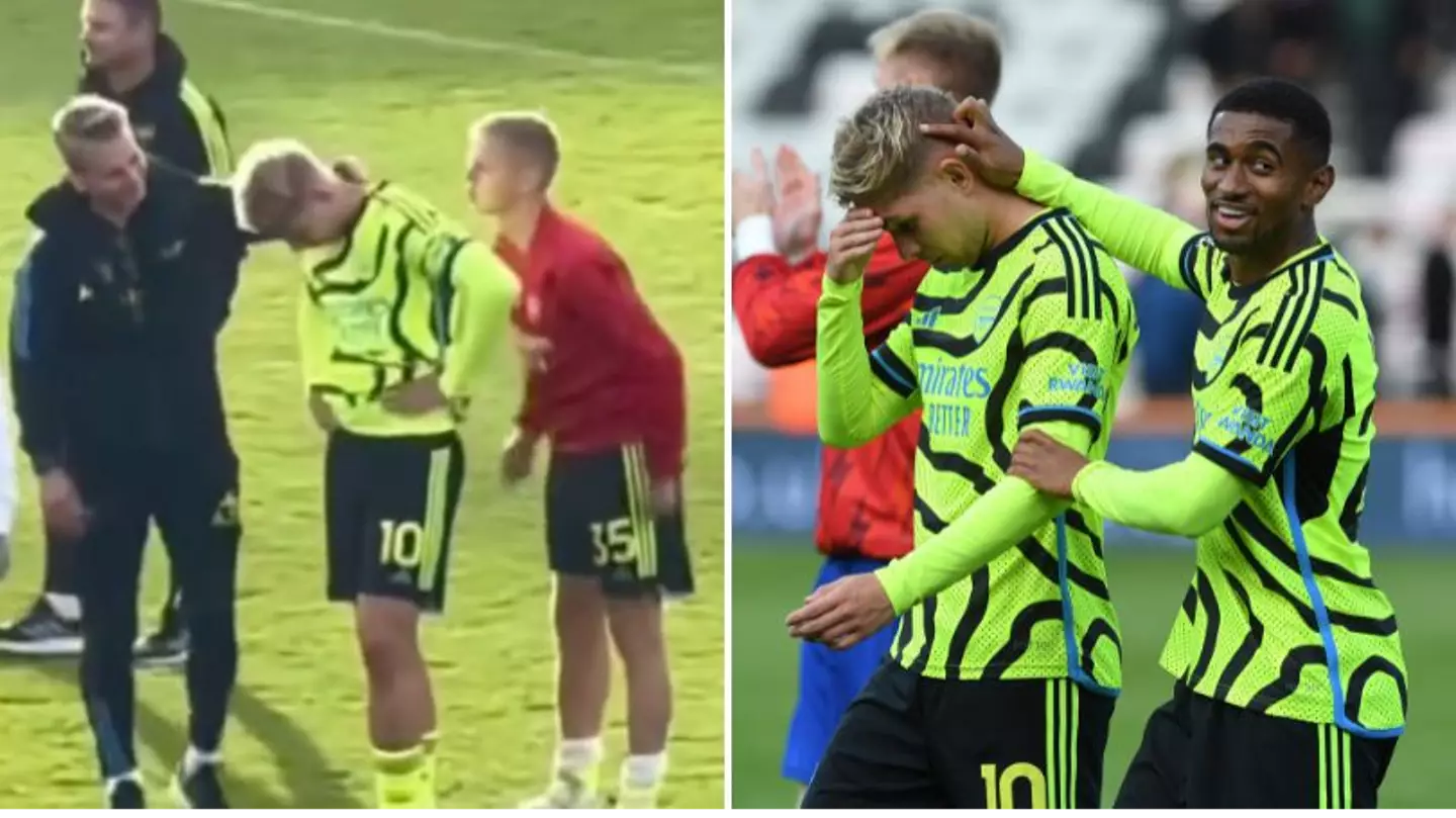 Emile Smith Rowe had to be consoled by Oleksandr Zinchenko after Arsenal’s win over Bournemouth