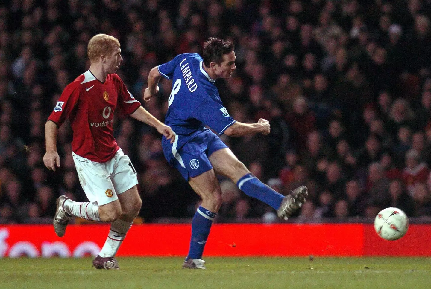 Lampard and Scholes playing against one another. (Image