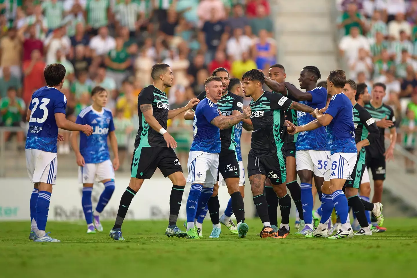 Real Betis and Como's game was anything but a friendly. Image: Getty