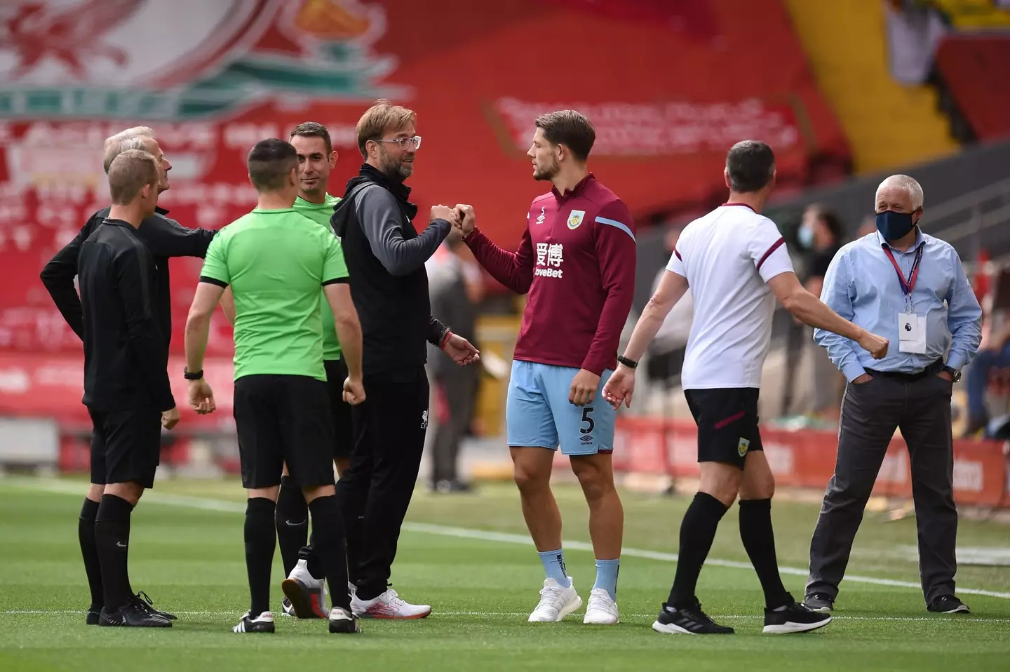 Klopp with Tarkowski during his time at Burnley. (Image