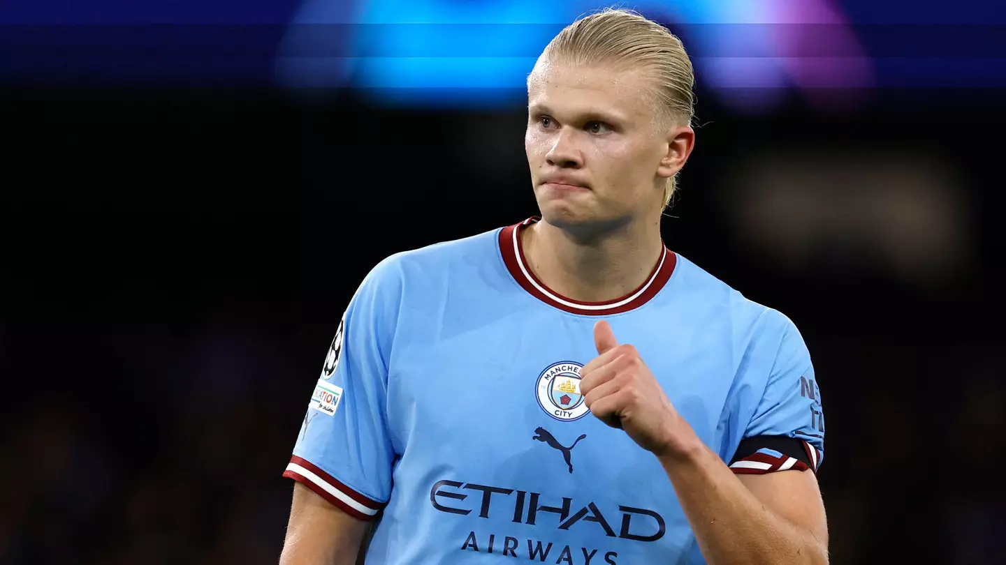 Haaland has scored 14 goals in eight Premier League games (Image: Alamy)