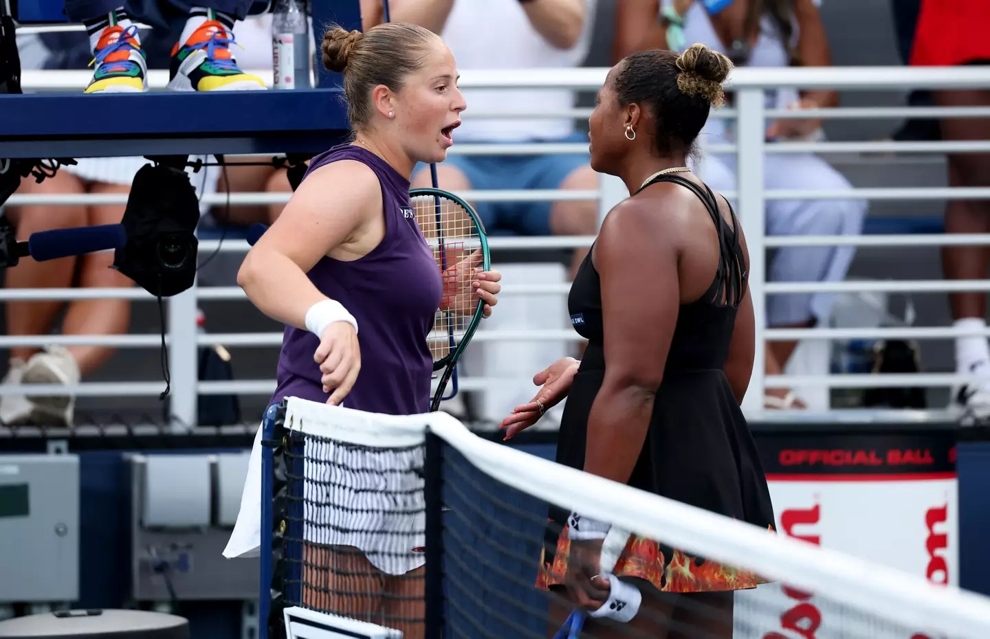 Ostapenko and Townsend at the US Open (Image: Getty)