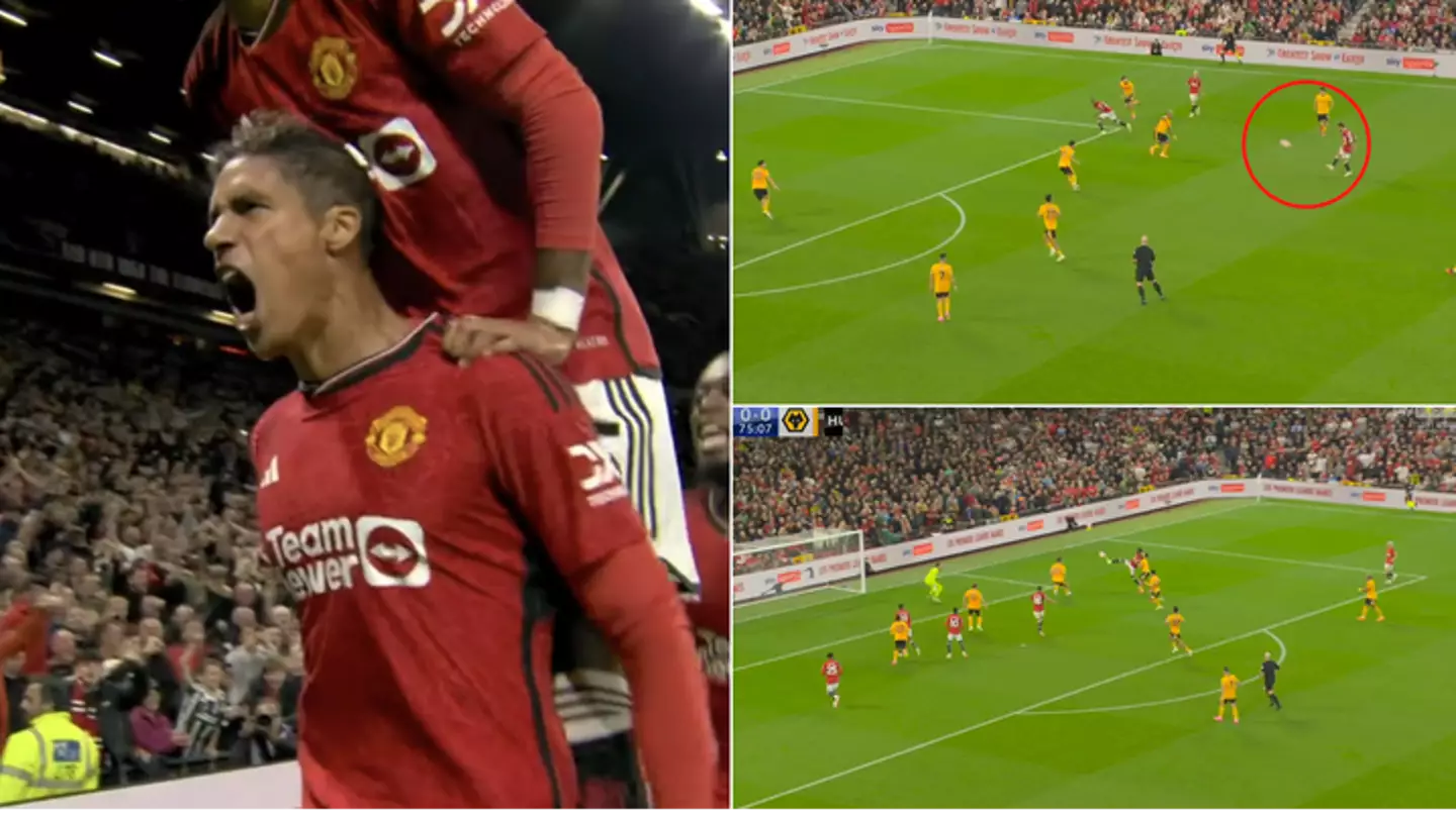 Raphael Varane finally opens the scoring for Man Utd vs Wolves, Old Trafford has erupted