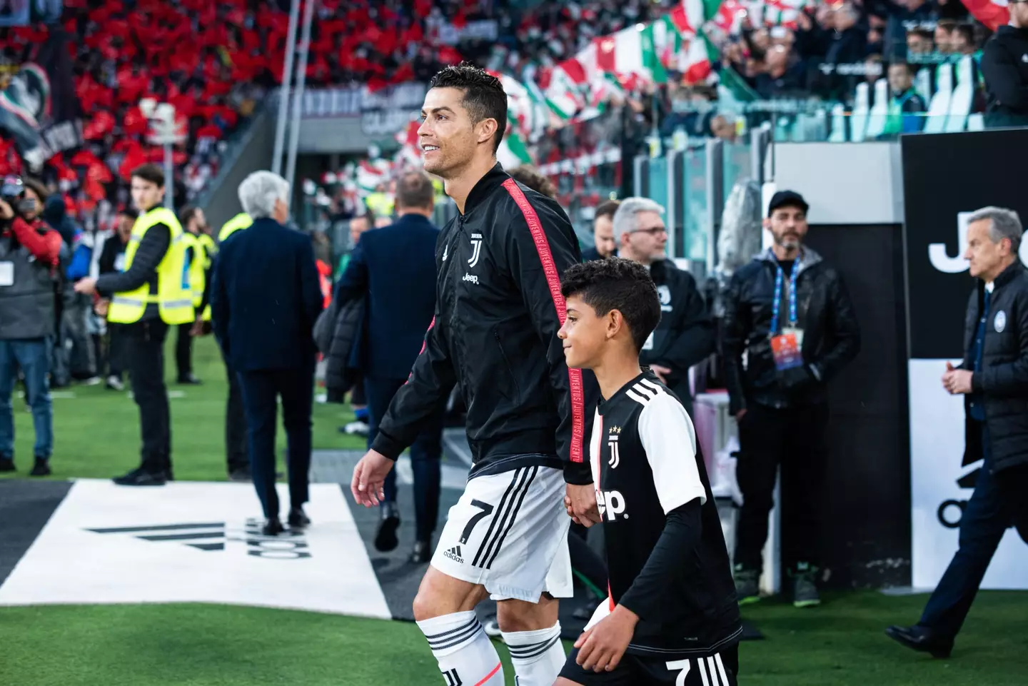 Ronaldo Jr with his father at Juventus. (Image