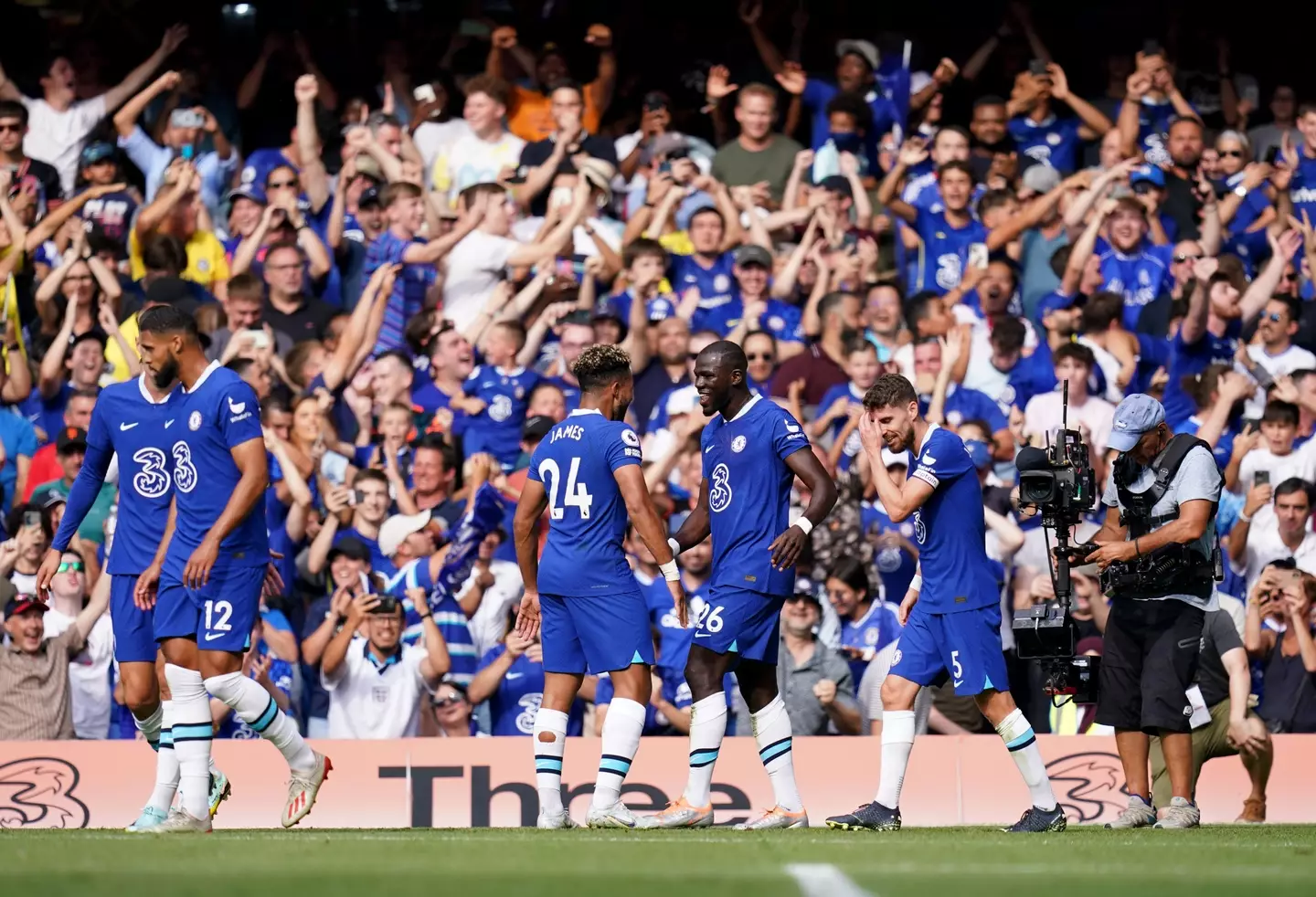 Kalidou Koulibaly celebrates his first goal for Chelsea. (Alamy)