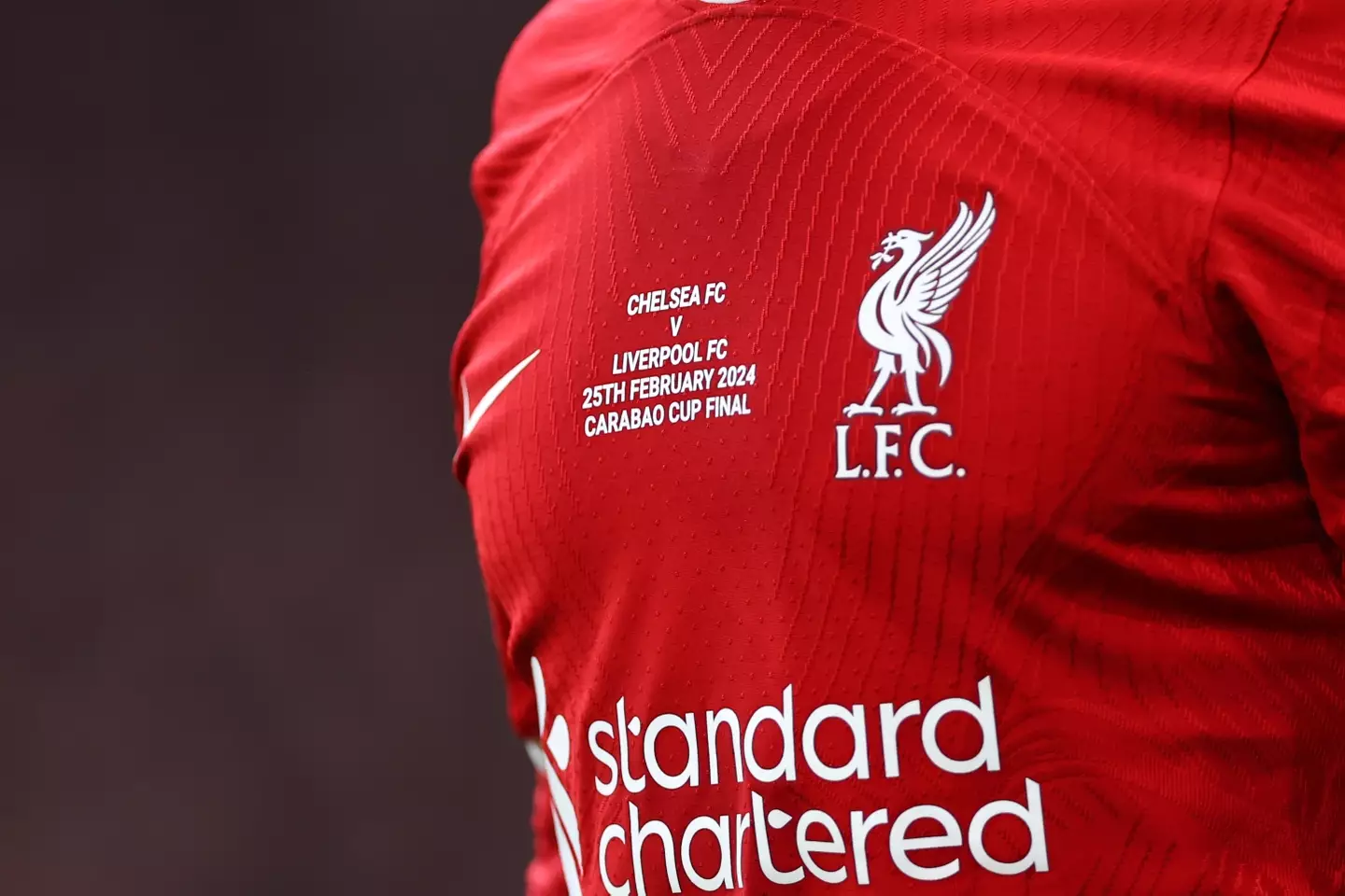 Liverpool's shirt for the Carabao Cup final. Image: Getty