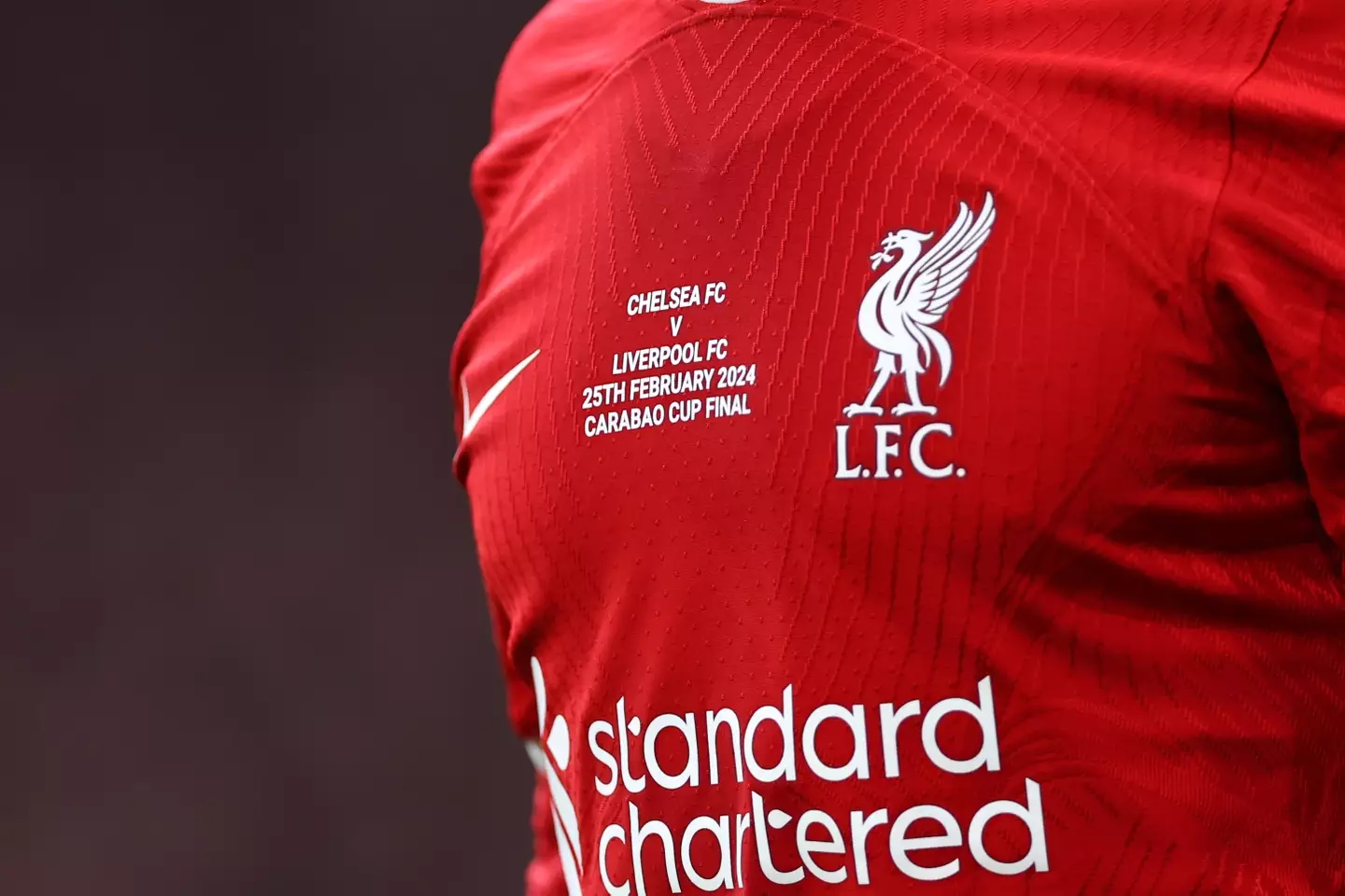 Liverpool's shirt for the Carabao Cup final. Image: Getty 