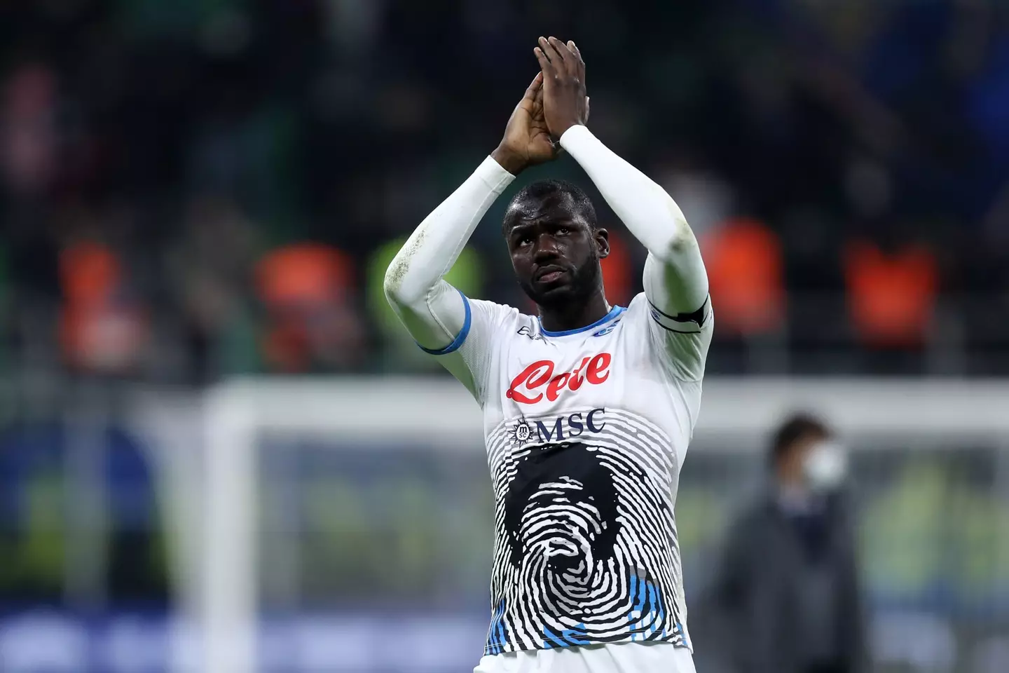 Kalidou Koulibaly of Napoli gestures during a Serie A match. (Alamy)