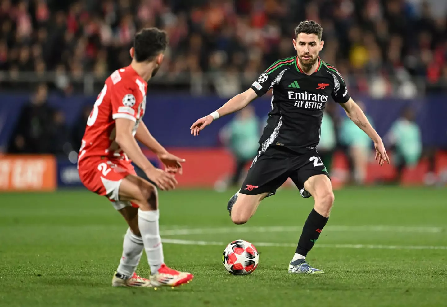 Jorginho in action for Arsenal against Girona in the Champions League (Image: Getty)
