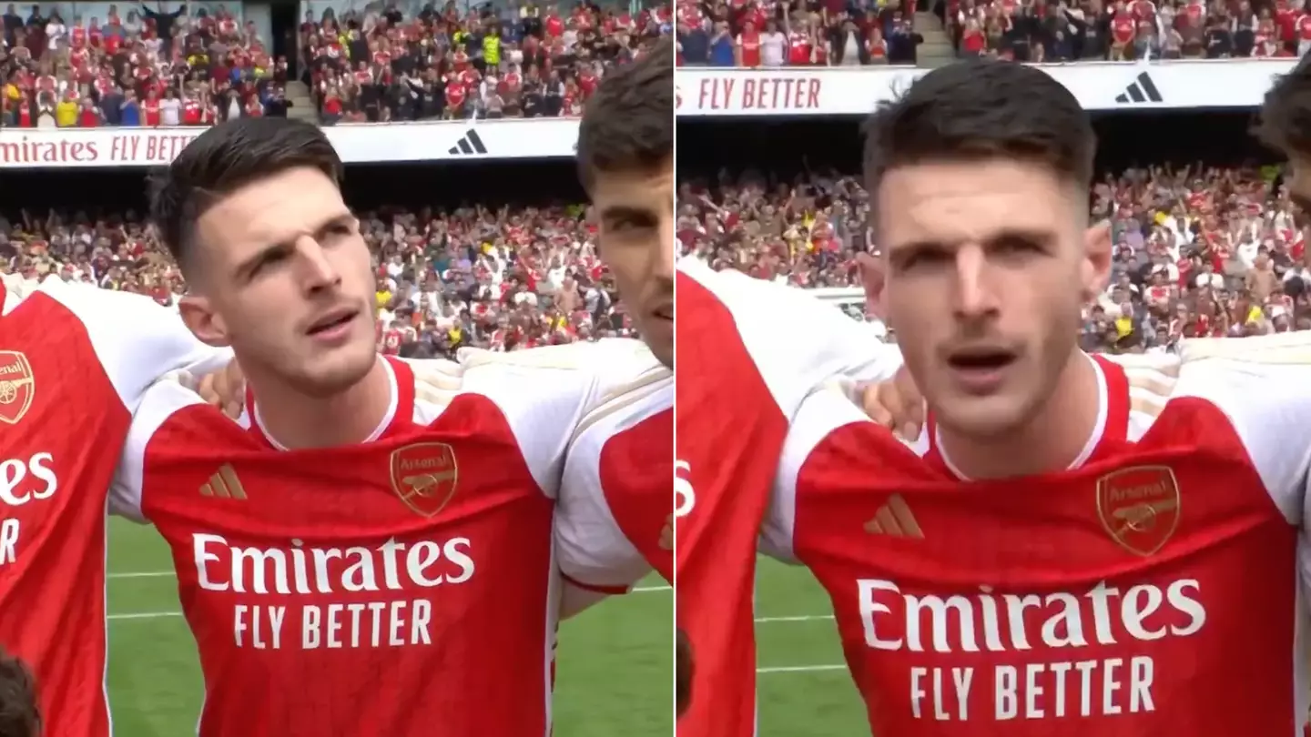 Fans spot what Declan Rice did in Arsenal team huddle before kick-off