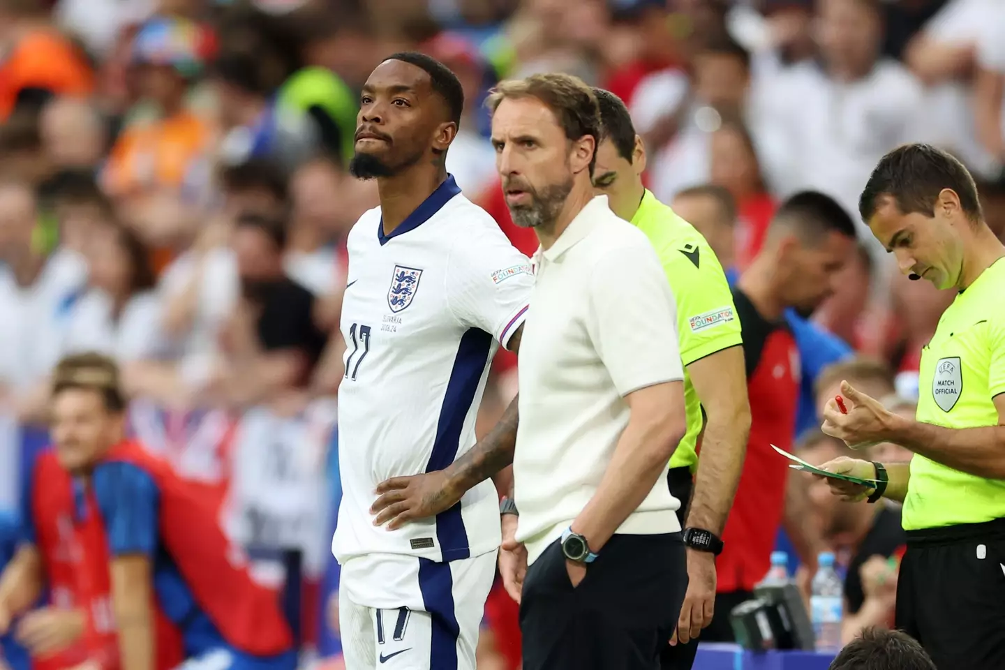 Gareth Southgate substituted Ivan Toney late on against Slovakia. Image: Getty