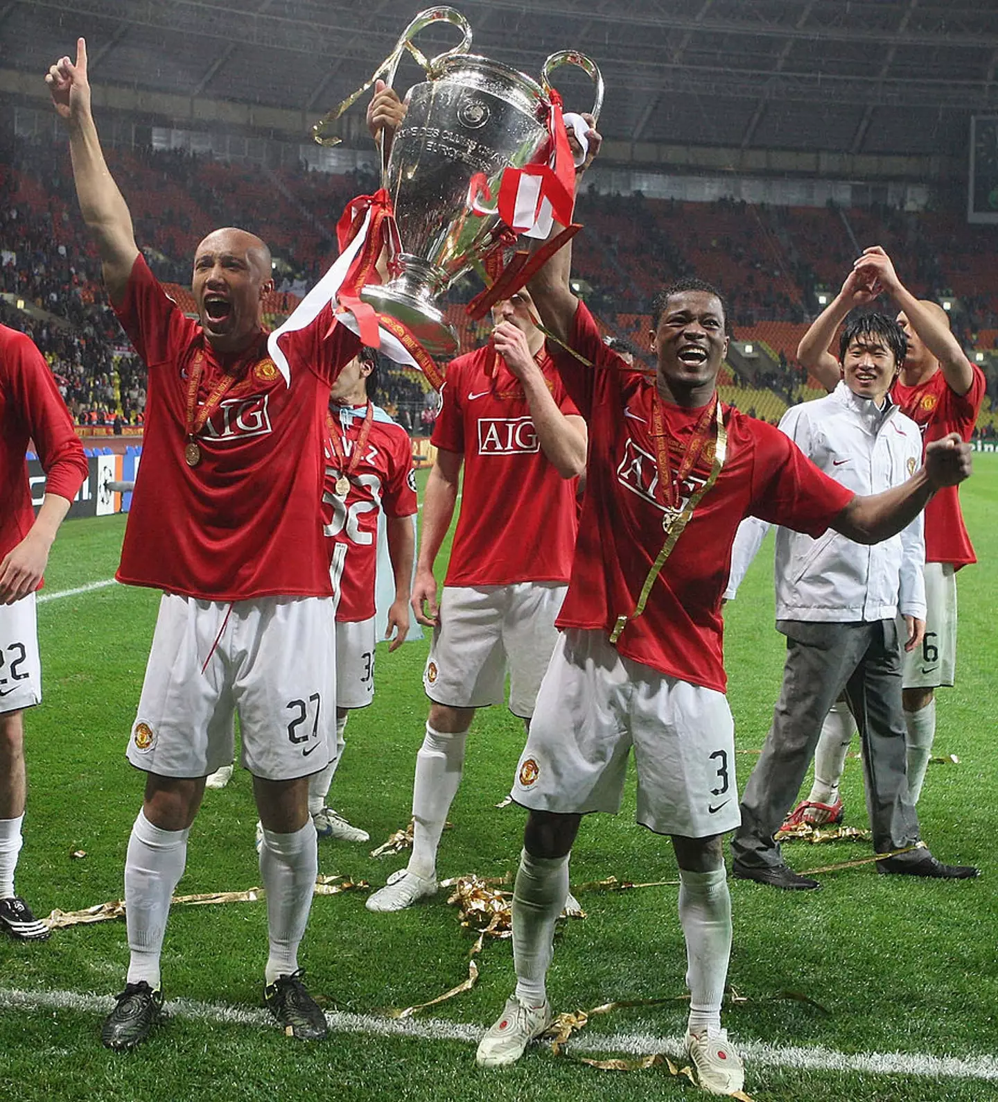 Patrice Evra won the Champions League with Manchester United in 2008. (Image: Getty)