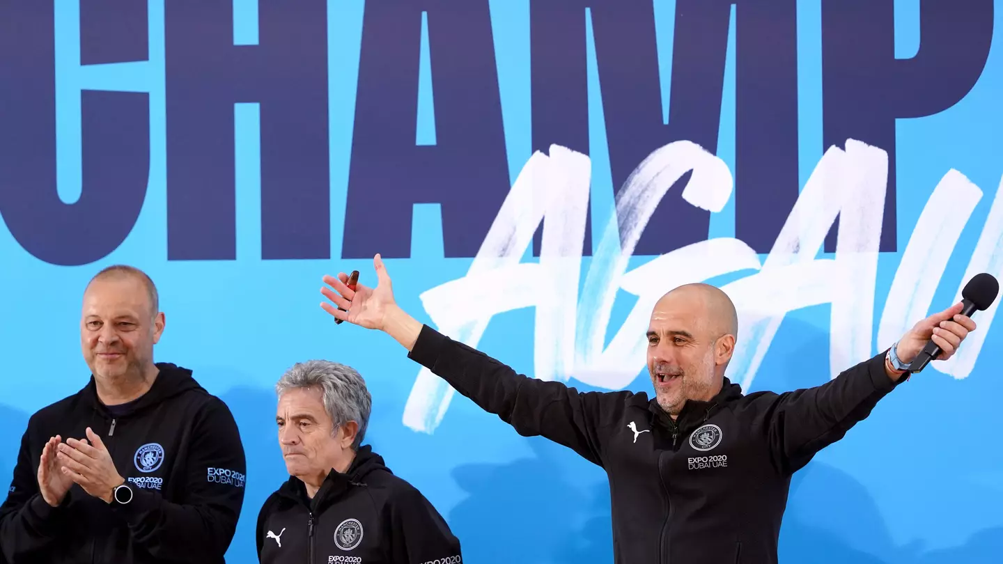 Pep Guardiola celebrates another Premier League title