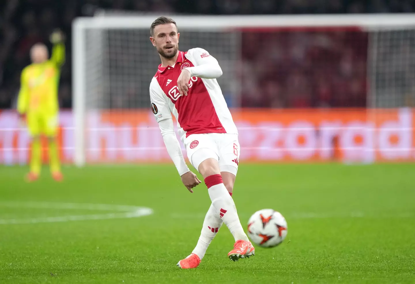 Jordan Henderson was in action for Ajax on Thursday night amid ongoing transfer speculations. Image: Getty