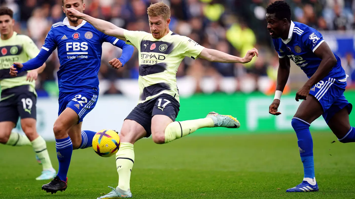 Kevin De Bruyne vs Leicester City.