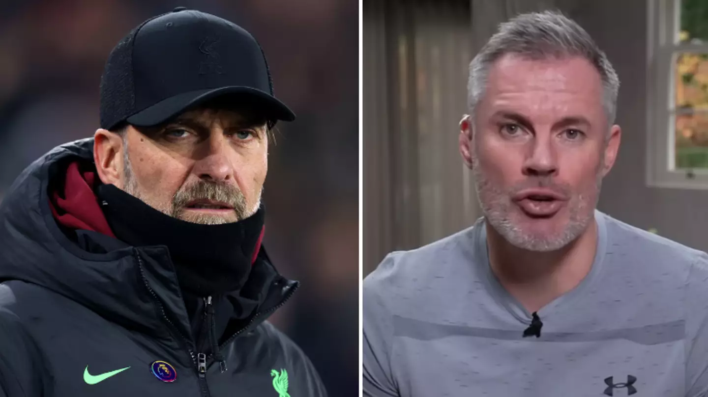 Jamie Carragher hits back at Man Utd fan over Jurgen Klopp 'three season' comments