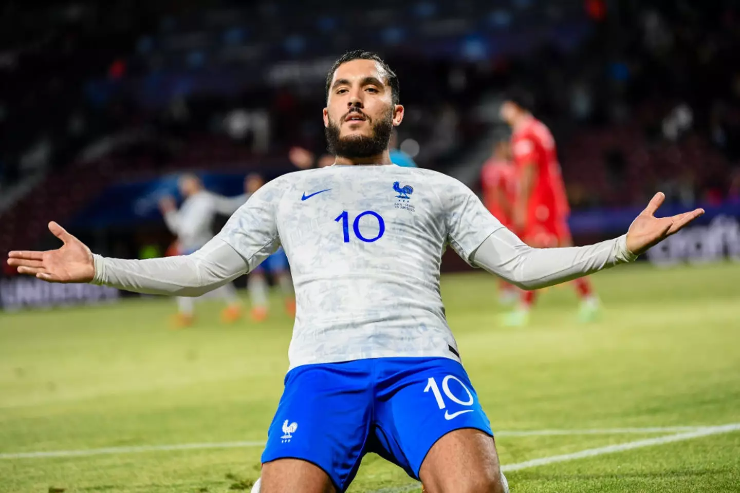 Lyon attacking midfielder Rayan Cherki playing for France U21 (