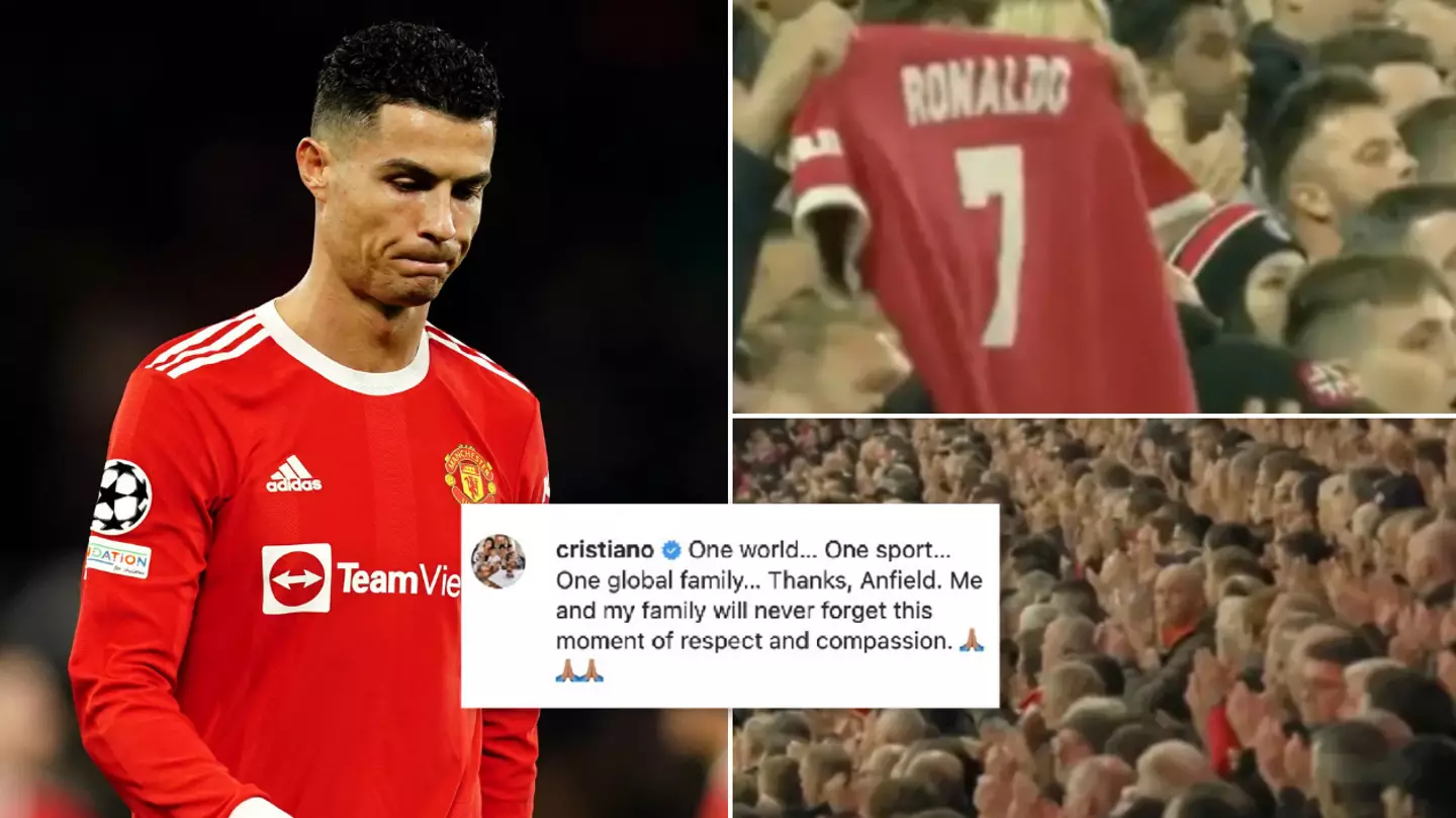 Cristiano Ronaldo Thanks Liverpool Fans For Holding Minute's Applause At Anfield After The Tragic Death Of His Son
