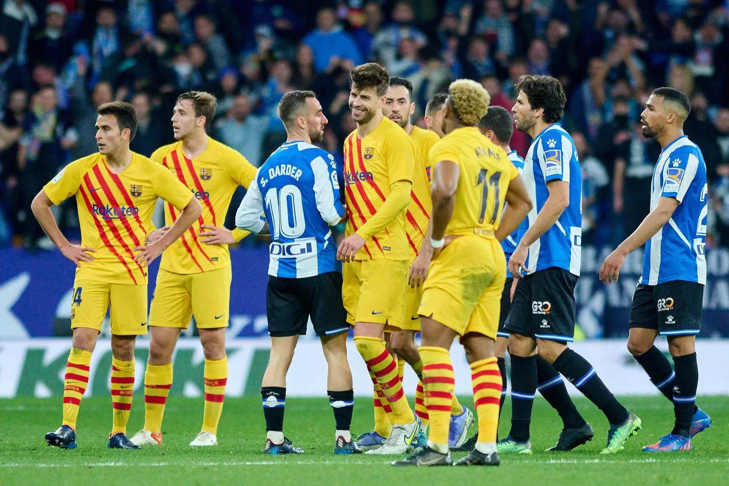 Pique has been targeted in the past by Espanyol supporters (Image: PA)