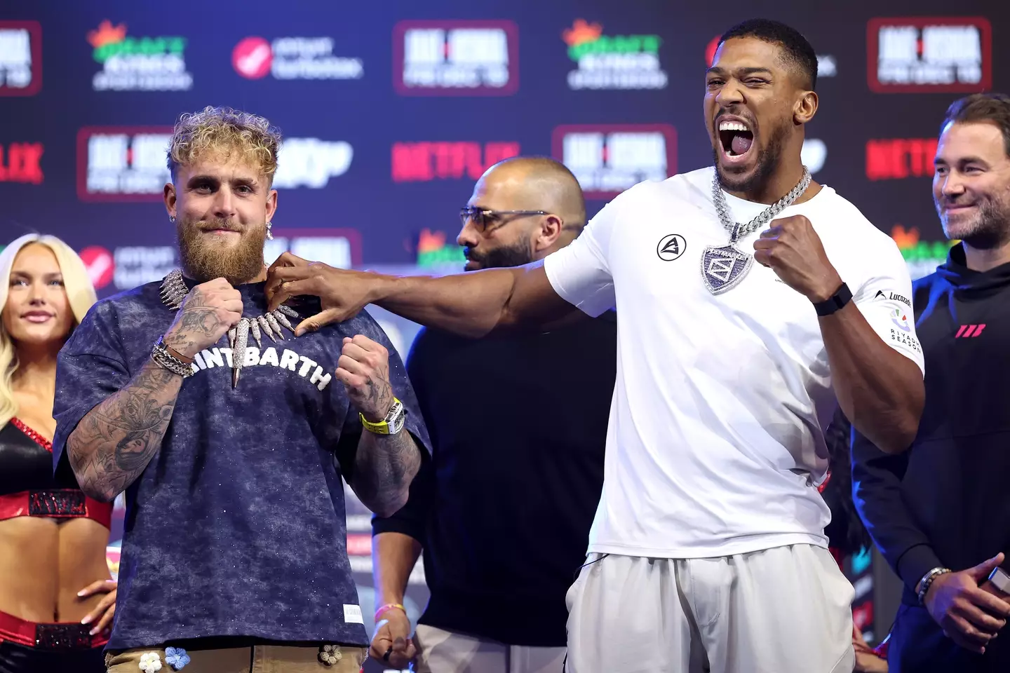 Viewers wanting to watch Jake Paul and Anthony Joshua on Netflix have been issued a warning. (Photo by Megan Briggs/Getty Images for Netflix)