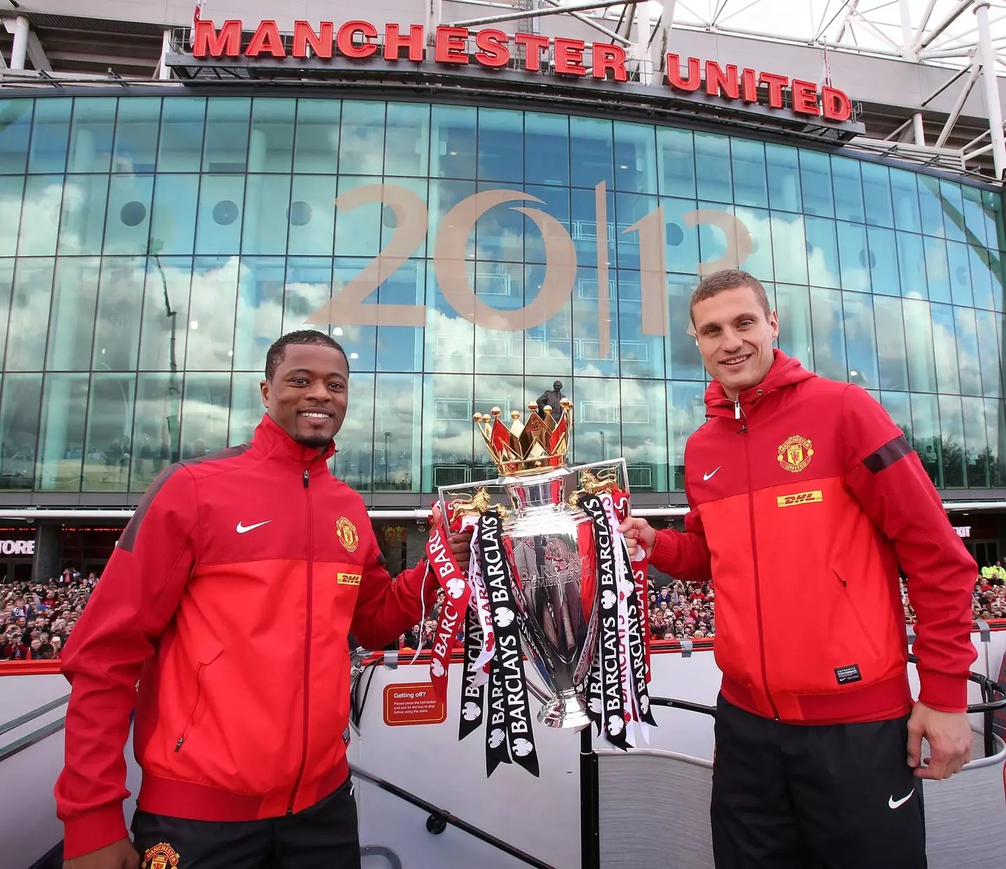 Patrice Evra (L) and Nemanja Vidic (R). Image: Getty