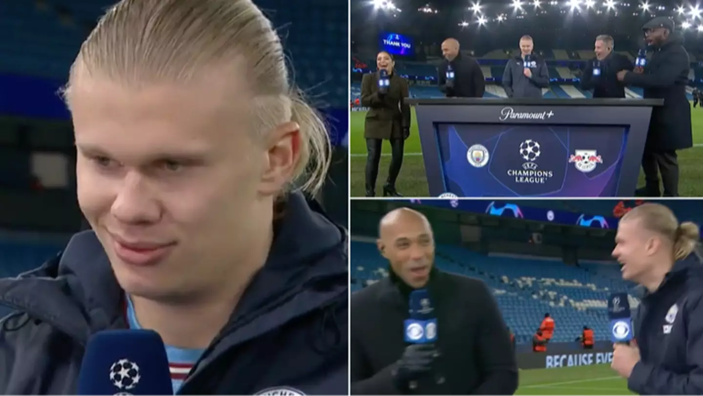 Erling Haaland shares brilliant moment with CBS panel after stunning performance vs Leipzig
