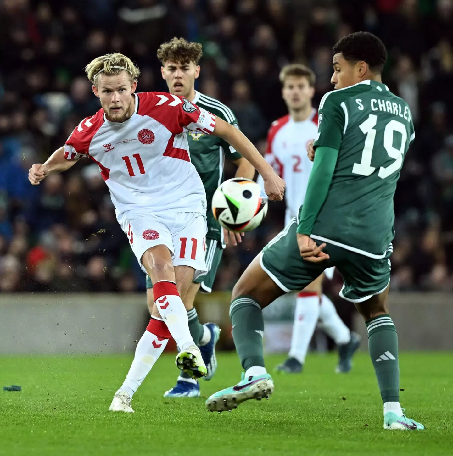 Morten Hjulmand playing for Denmark