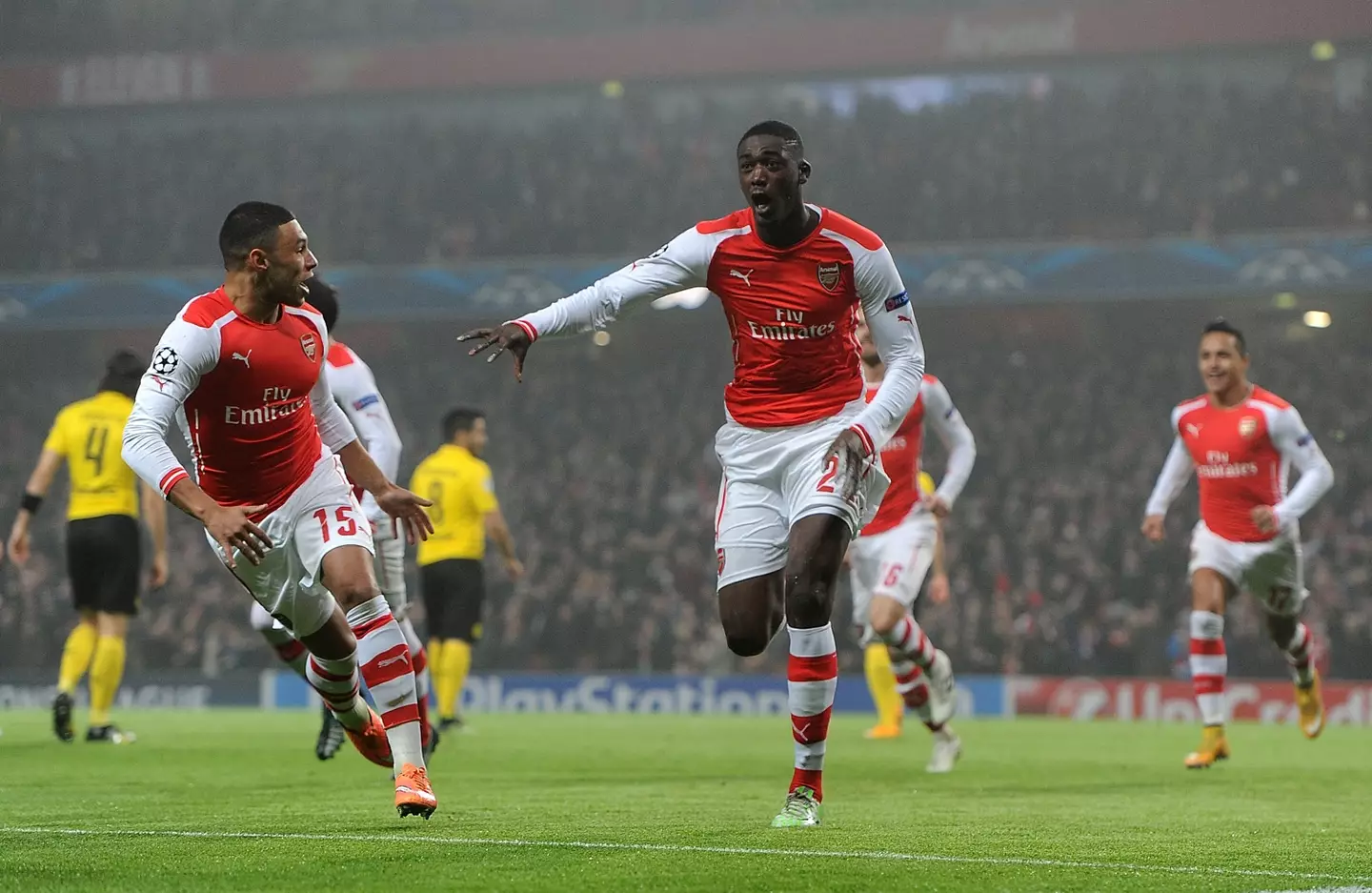Sonogo scored one goal in his four years at Arsenal (Getty)