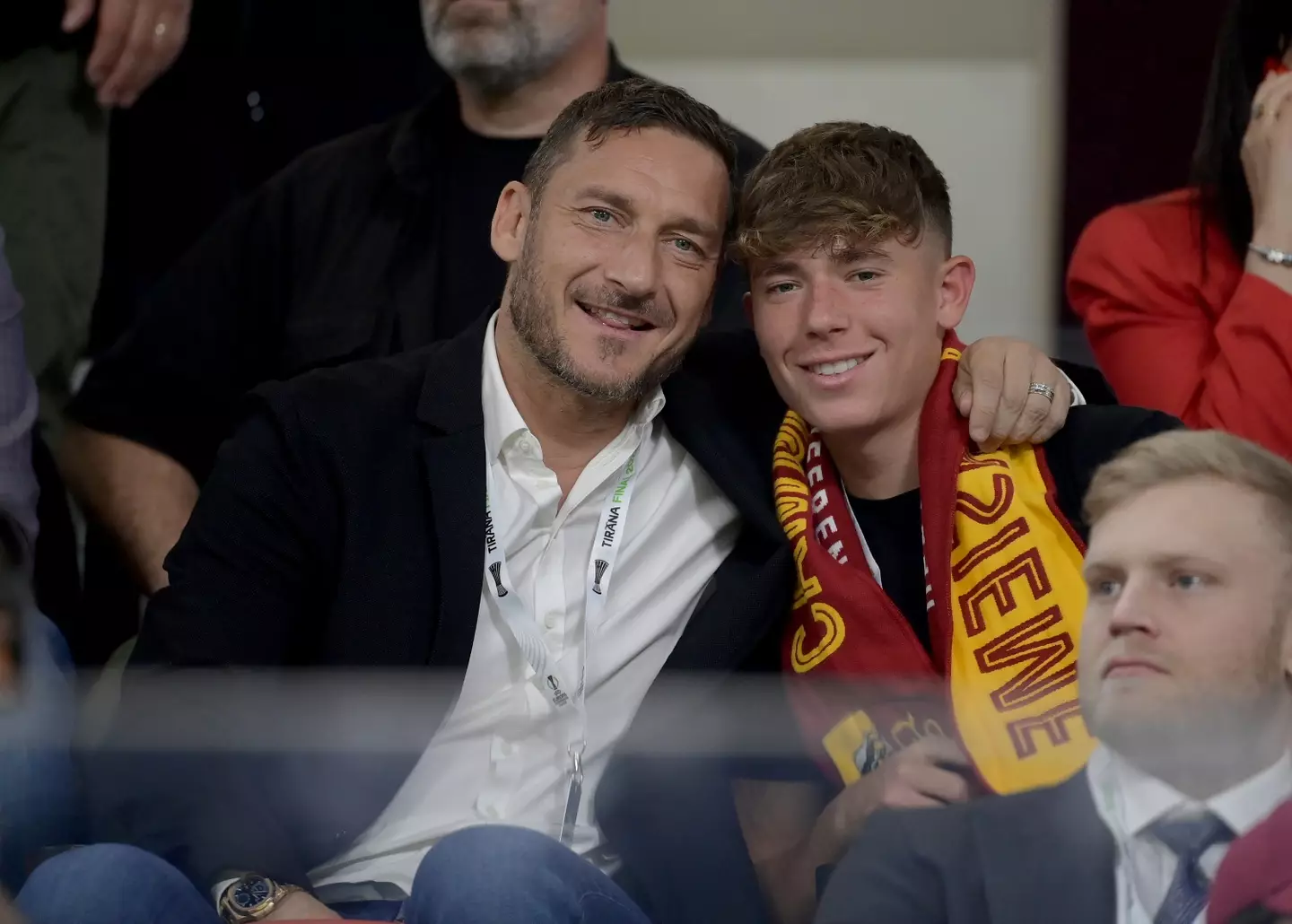 Francesco Totti and his son Cristian. Image: Getty