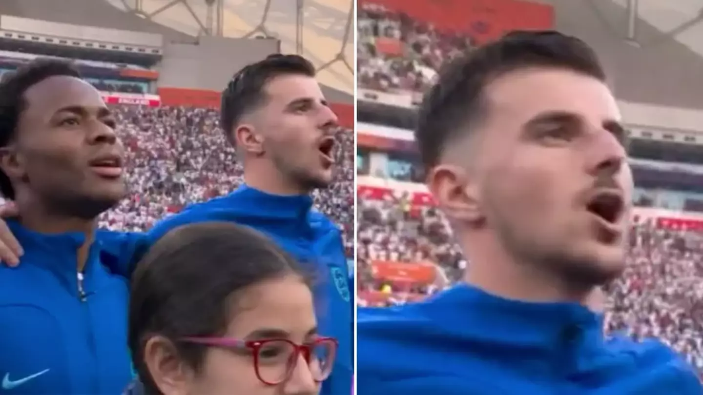 Mason Mount appears to sing 'God Save the Queen' before England vs Iran