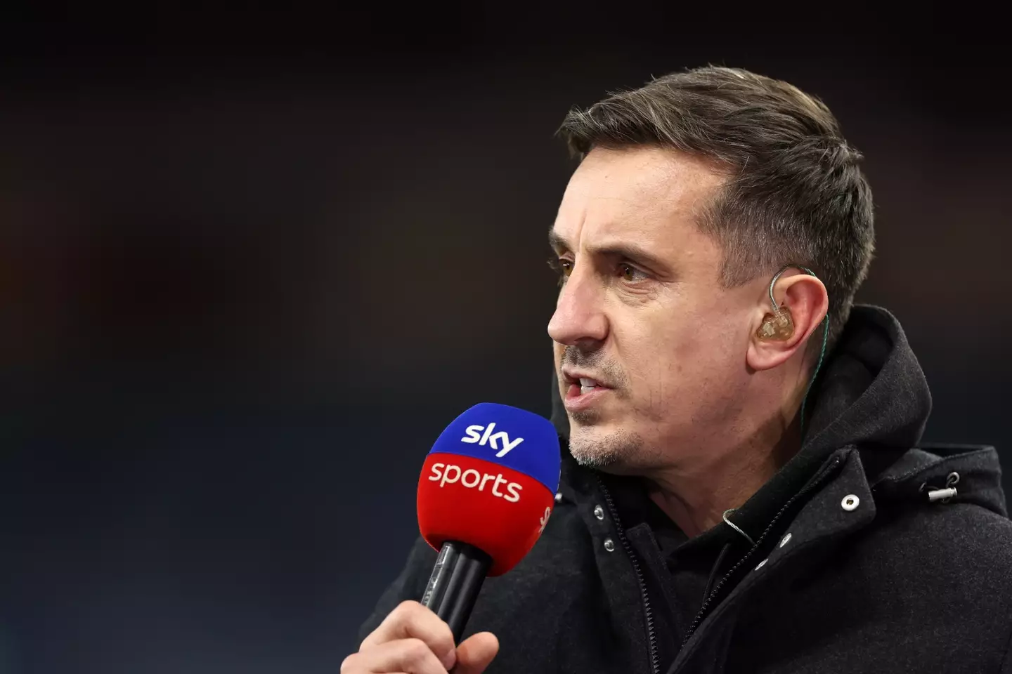 Gary Neville in action for Sky Sports