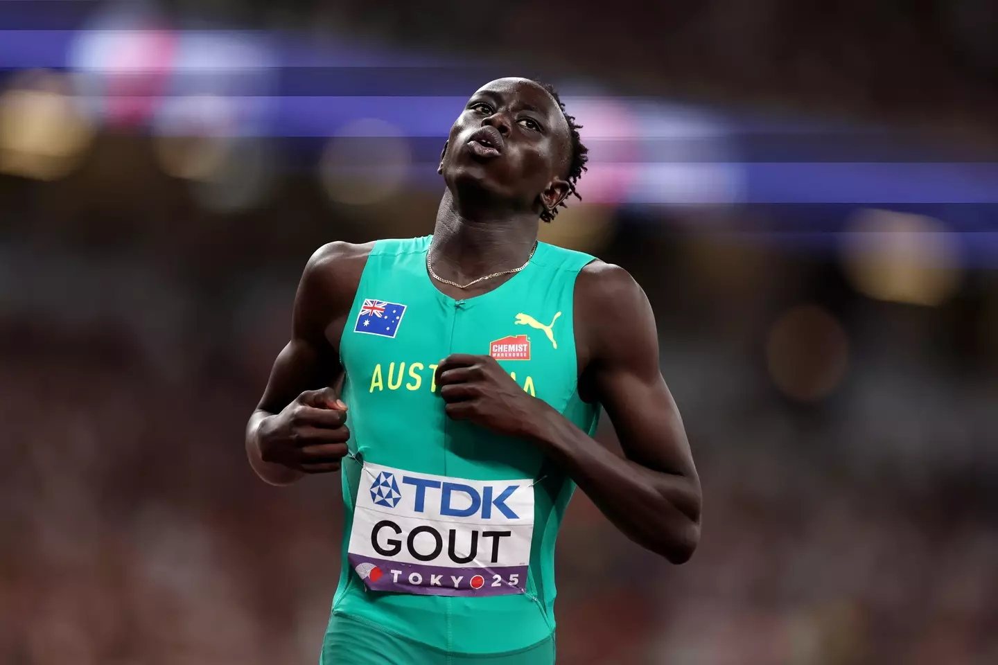 Gout Gout at the World Athletics Championships in Tokyo. Image: Getty