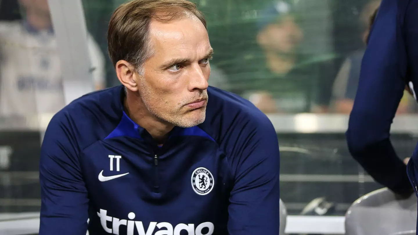 Chelsea FC Head Coach Thomas Tuchel looks towards the pitch prior to the start of the FC Clash of Nations 2022 match featuring Chelsea FC vs Club America. (Alamy)