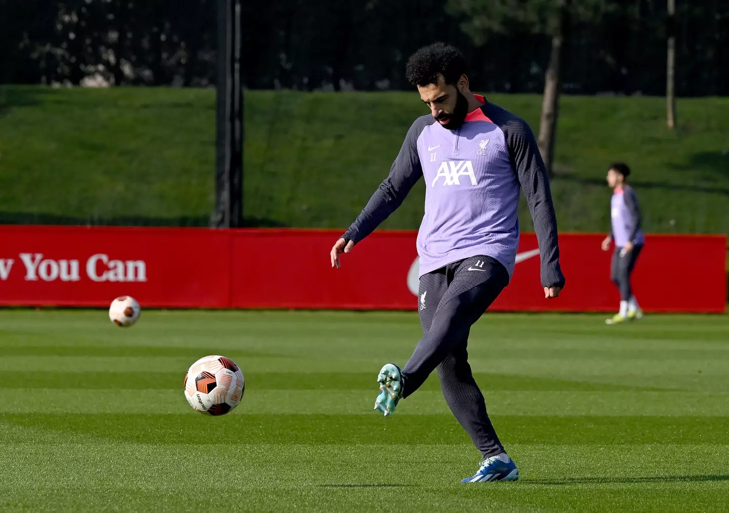 Mohamed Salah in Liverpool training. Image: Getty 