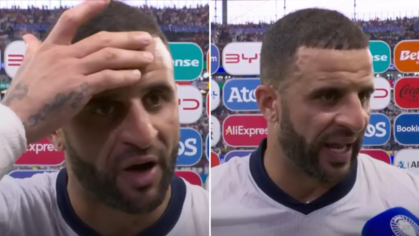 Kyle Walker rinsed for post-match interview after England's disappointing draw vs Denmark