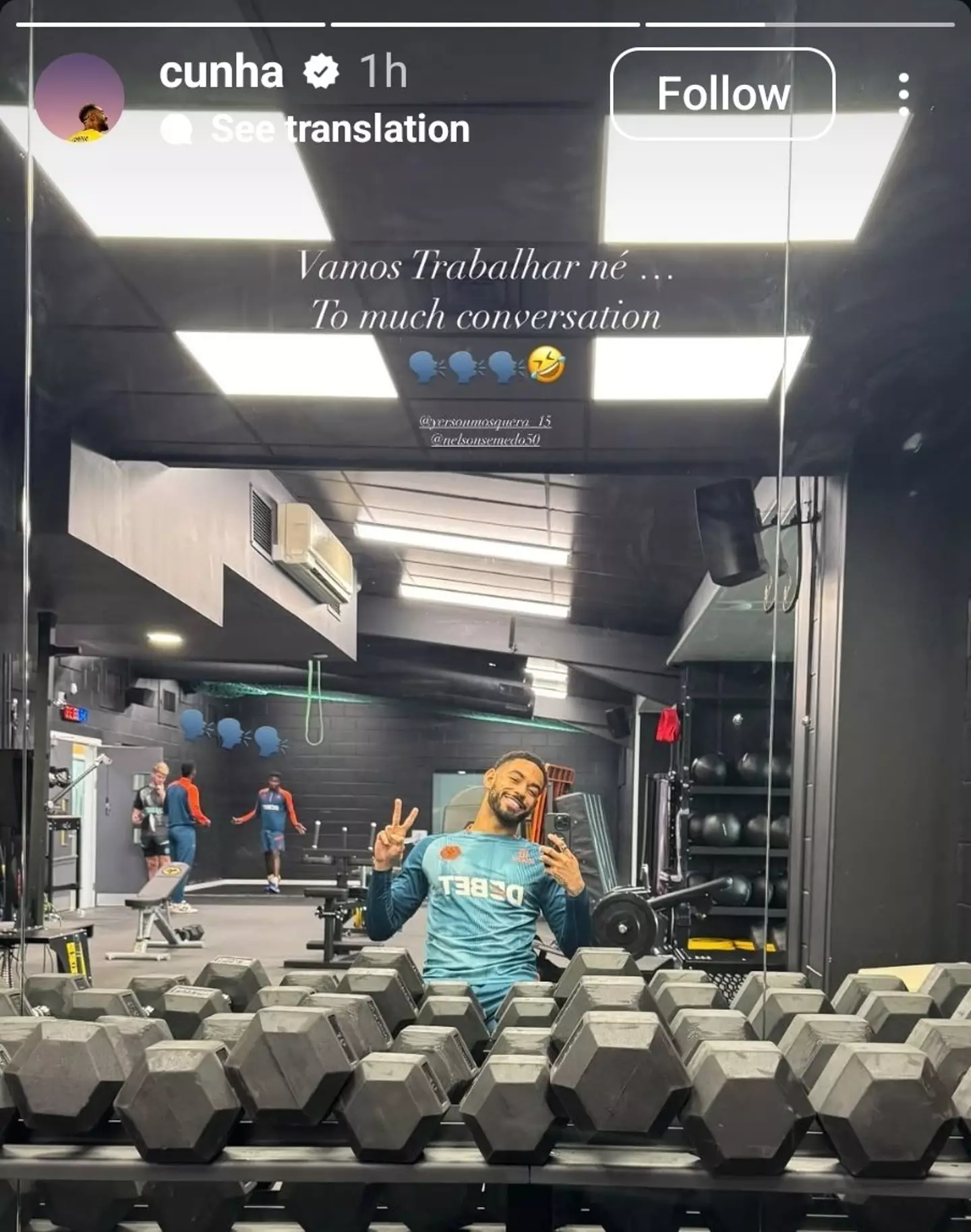 Matheus Cunha responded on Instagram. Image: Instagram/@cunha